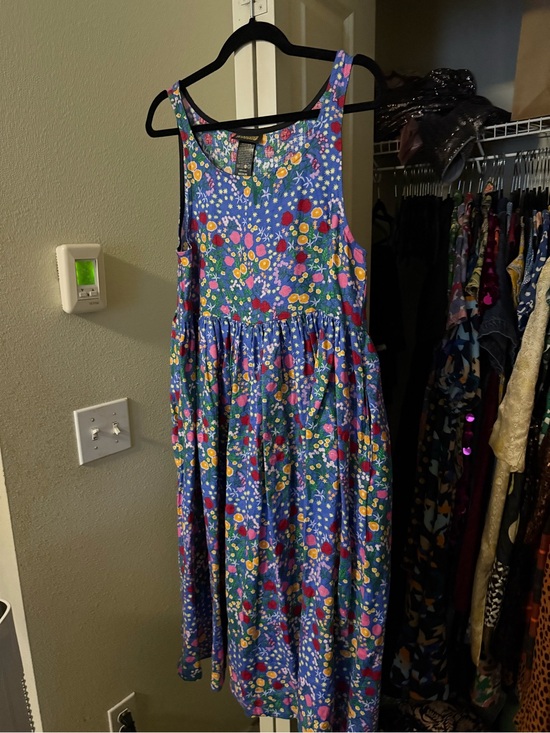 Nooworks Dresses & Skirts - Nooworks Blue Floral Sleeveless Midi Dress